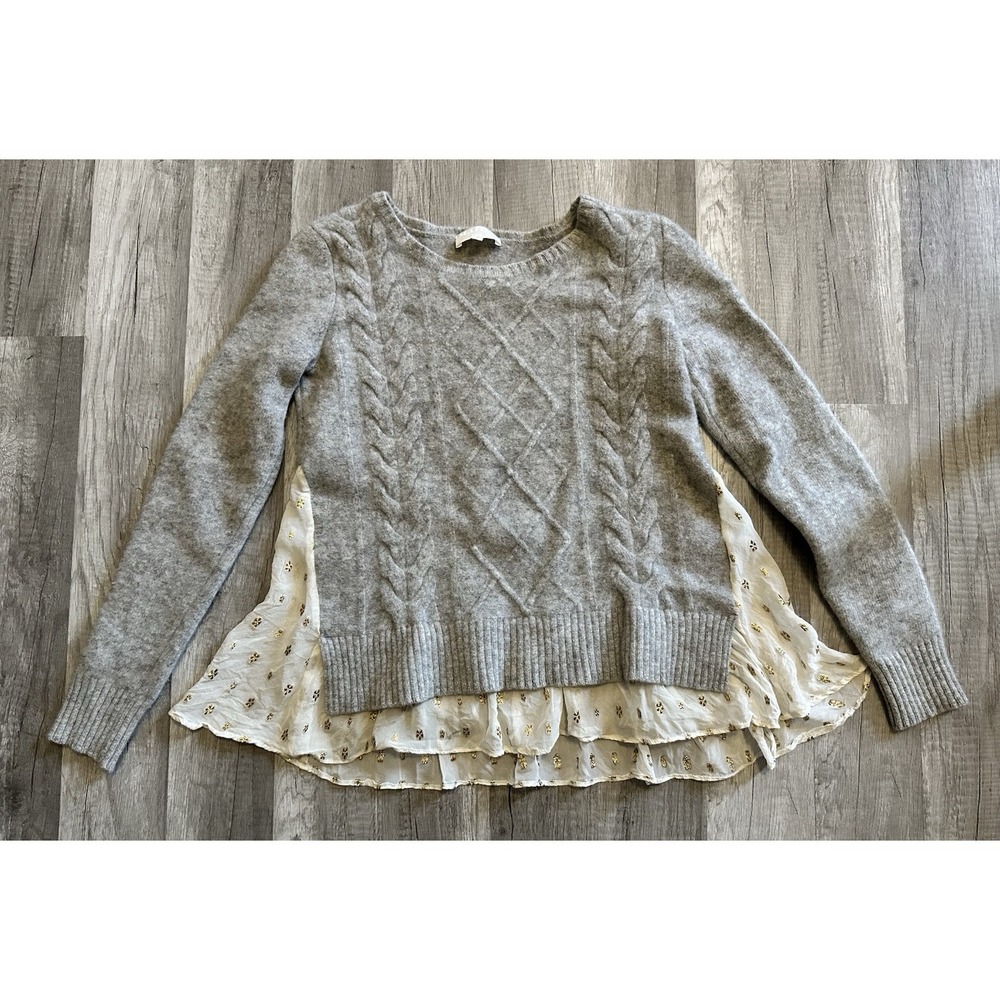 MAILLE CLU Gray Wool‎ Cashmere Sweater Unique Details  Size Small